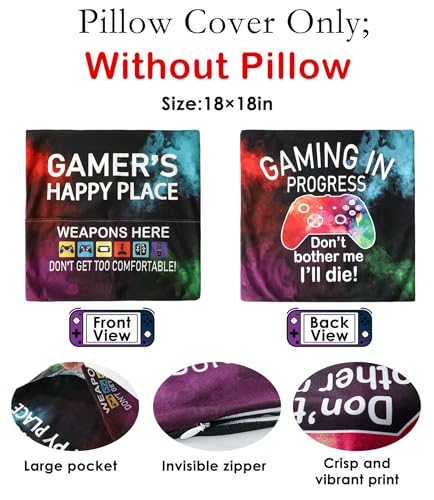 Gamer Pillow Cover & Socks Set - Fun Gifts for Teens and Men