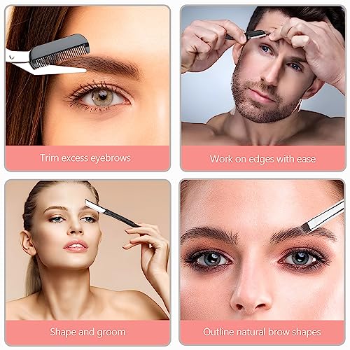 Kootinn 4-in-1 Eyebrow Grooming Kit with Scissors, Razors, and Brush