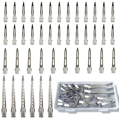 HiJeaton Metal Duck Bill Hair Clips 42 Pcs Alligator Pins for Styling