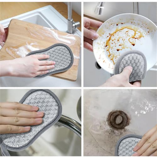 Much Hotter 4-Pack Non-Scratch Microfiber Dish Sponges for Kitchen Cleaning