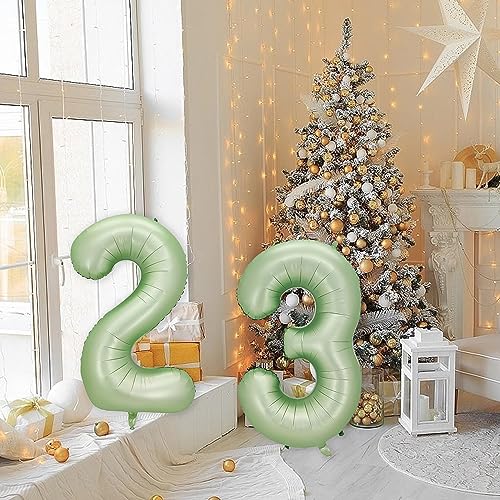 40 Inch Olive Green Number 23 Balloon for Birthday & Party Decor