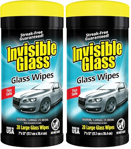 Invisible Glass Streak-Free Cleaning Wipes, Ammonia-Free, 28-Count (2-Pack)