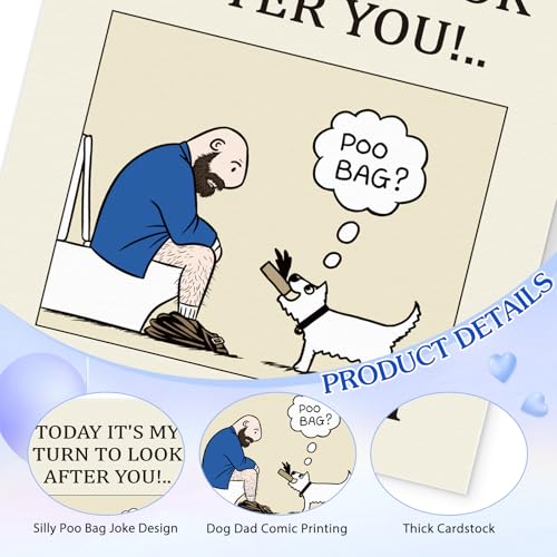 Funny Father's Day Card from Dog - Poo Bag Joke with Envelope