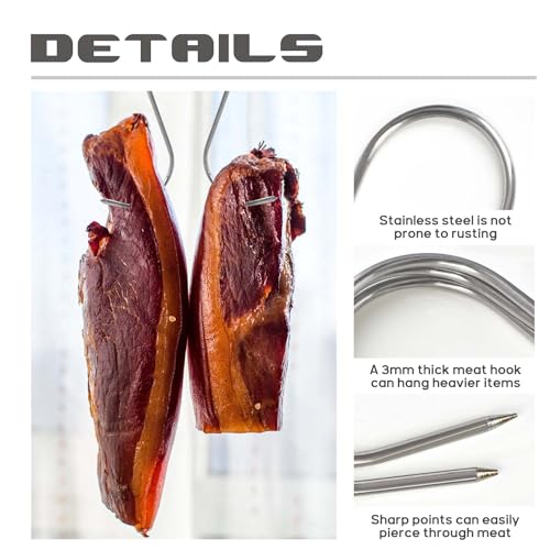 15 Pcs Stainless Steel Meat Hooks - S-Shaped Butcher Hooks Set