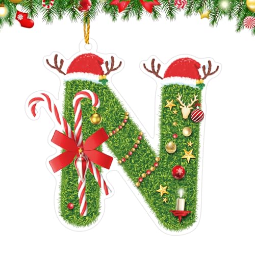 Personalized Acrylic Christmas Letter Ornaments - A-Z Name Decor