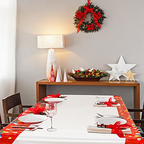 Christmas Disposable Tablecloth Set - 6 Styles 42.5x70 Inches Plastic Covers