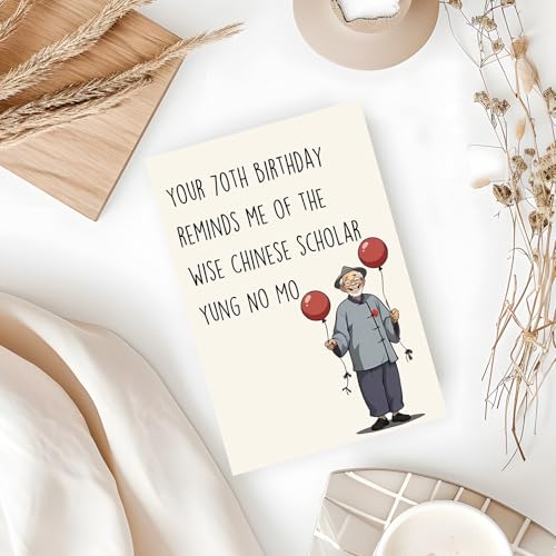Funny 70th Birthday Card with Envelope for Men & Women
