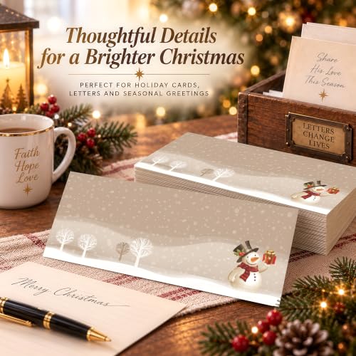 Snowman Present #10 Envelopes 20 Pack - 9.5 x 4.125 Inch Holiday Paper