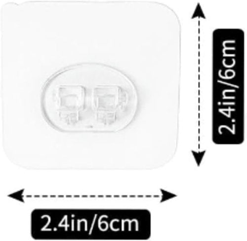 BWESOO Corner Shower Caddy Hooks - 6 Pcs No-Drill Transparent Adhesive for Easy Bathroom Storage