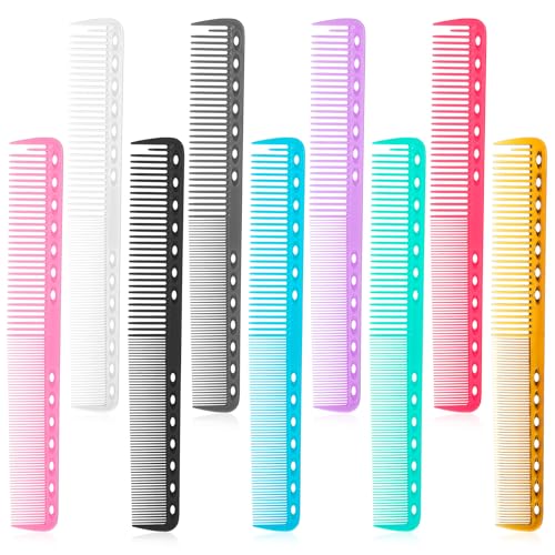 Jeffdad 9PCS Carbon Hair Cutting Combs - Heat Resistant Salon Styling Tool