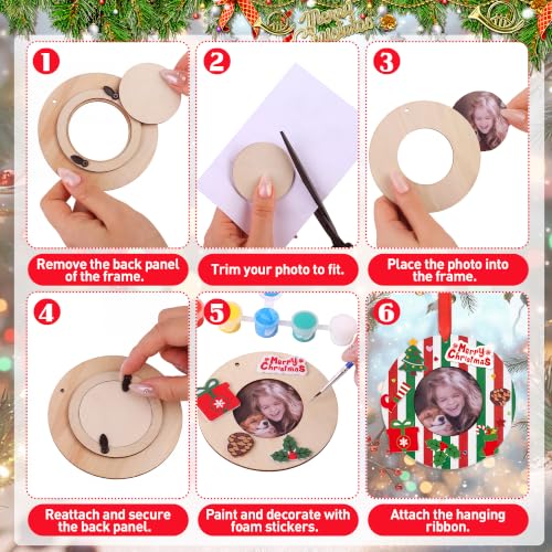 24 Sets Christmas Wooden Photo Frame Ornaments DIY Craft Kit - Astivac Variation of THIS listing: Christmas
