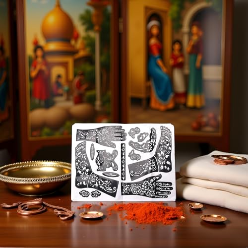 Henna Tattoo Kit Stencils Reusable Self-Adhesive Indian Arabian Body Art