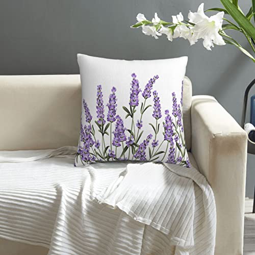 VARUN Purple Lavender Floral Throw Pillow Cover, 18x18 Inch Decorative Case
