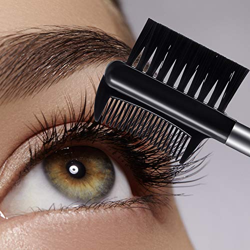 Patelai 3-in-1 Eyebrow Brush and Eyelash Comb Tool - 3 Pack Black