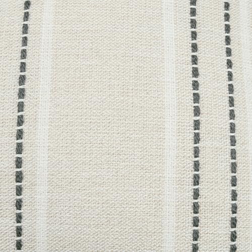 Set of 2 Grey Striped Throw Pillow Covers - 18x18 Inch Cotton & Linen for Home Decor