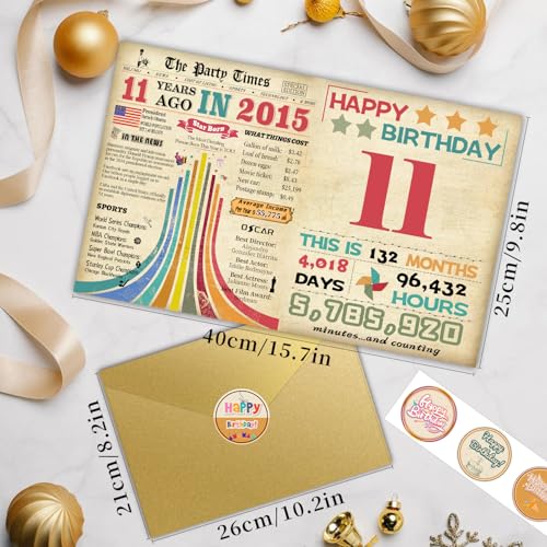 11th Birthday Card for Boys & Girls - Eco-Friendly Keepsake