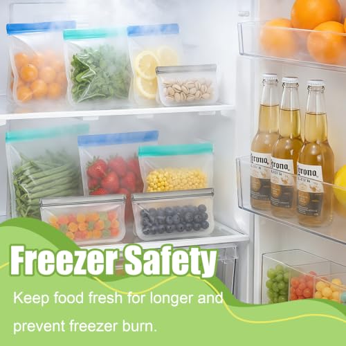 SZTCECDM Grey Reusable Silicone Food Storage Bags Set – 3 Gallon, Sandwich & Snack Sizes