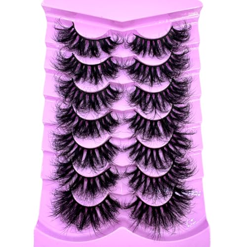 HBZGTLAD 25mm Faux Mink False Eyelashes Fluffy Cat Eye Multipack