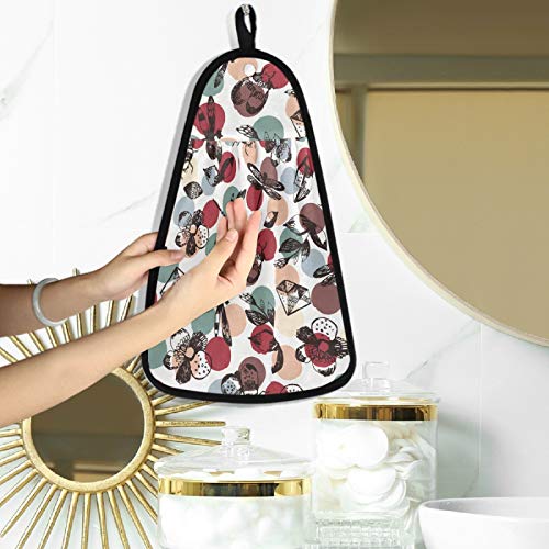 Visesunny Dragonfly Hanging Hand Towel - Absorbent Kitchen & Bathroom Cloth
