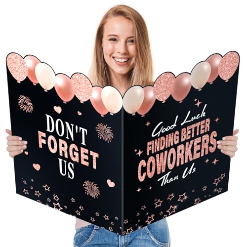Jumbo Goodbye Card for Coworkers - Rose Gold Farewell Card