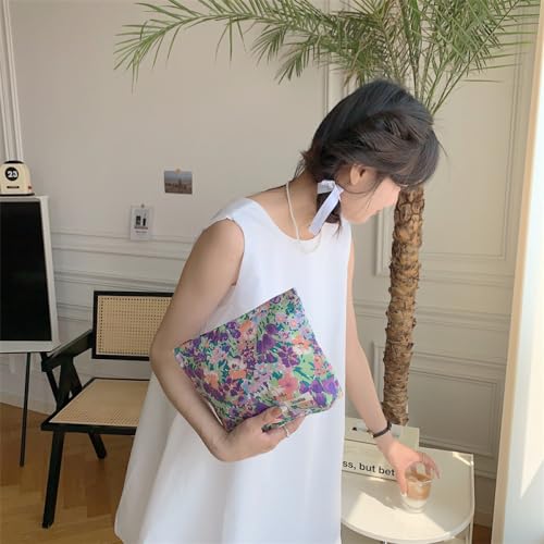 Floral Canvas Makeup Bag & Toiletry Organizer for Women