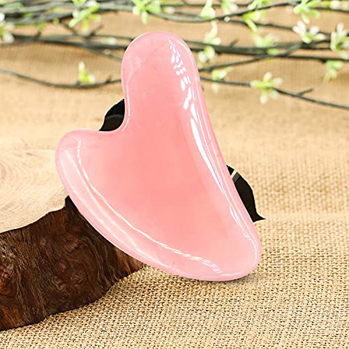 KIMANN Rose Quartz Gua Sha Face and Body Scraping Massage Tool