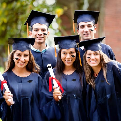 2026 Graduation Cap Stickers - 600 Self-Adhesive Black Stickers