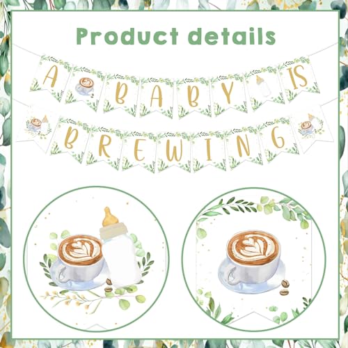 Coffee Theme Baby Shower Banner - 'A Baby is Brewing' Bunting