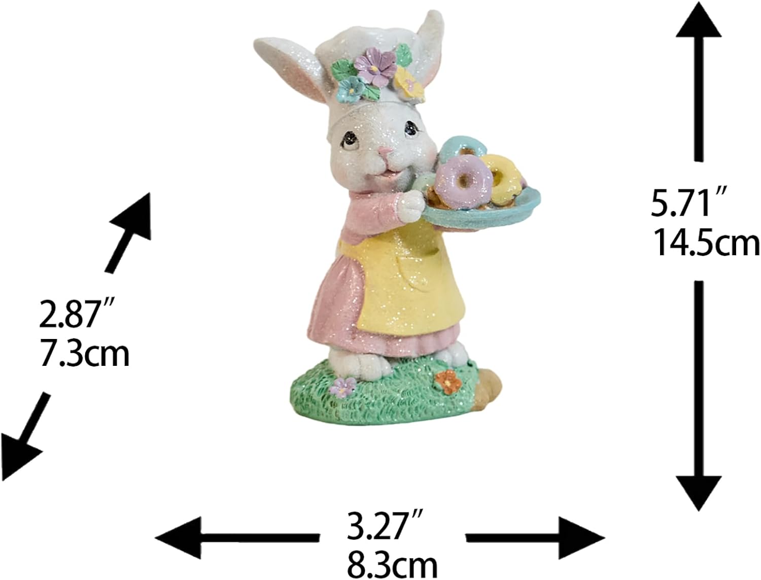 Zayton Easter Rabbit Statues - Handmade Resin Bunny Decorations for Spring | Indoor Tabletop Decor