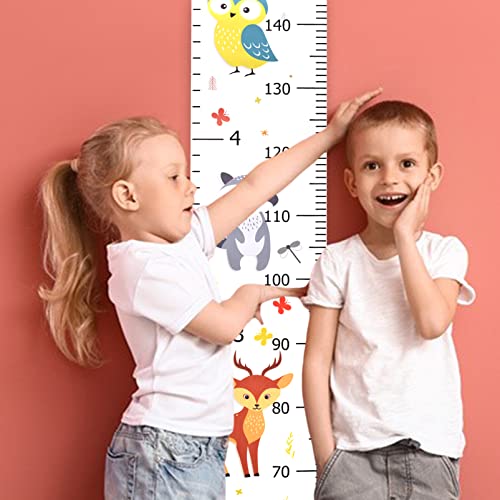 Animal Style Kids Height Chart - Canvas Growth Ruler for Nursery Wall Decor