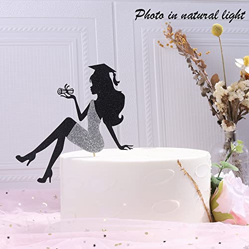 2026 Graduation Cake Topper with Glitter Grad Cap & Diploma