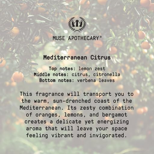 Muse Apothecary Odor Eliminator Spray - Active Furniture & Bathroom Deodorizer - 4oz Mediterranean Citrus