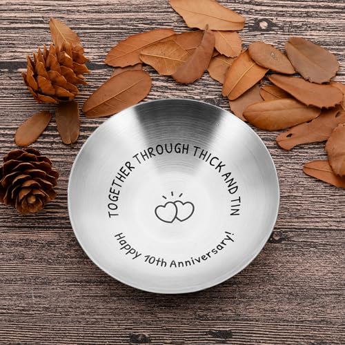 10th Anniversary Tin Gift for Him & Her - Wedding Keepsake Tray by Fleure Esme