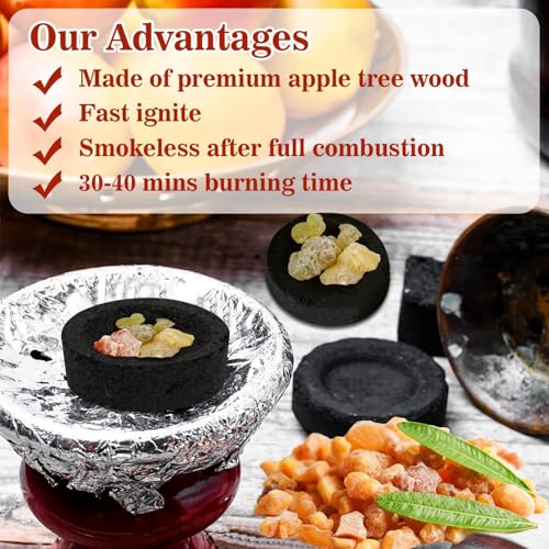 MAQIHAN 100PCS Quick Light Charcoal Briquettes for Incense