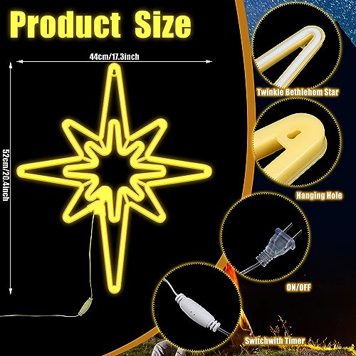 20-Inch LED Bethlehem Star Christmas Outdoor Light - Warm White