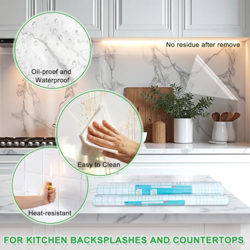 Shackcom Clear Contact Paper Roll 15.7in x 118in - Self-Adhesive Backsplash & Shelf Liner
