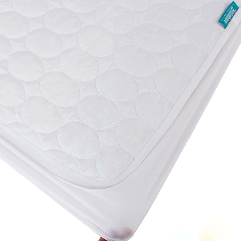 Skiennix Crib Mattress Protector - Waterproof Quilted Pad Cover | 2 Pack, Fits Toddler Bed, White, 52” x 28”