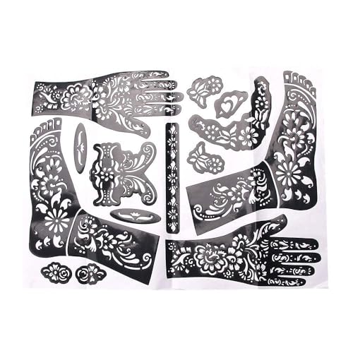 Henna Tattoo Stencils Kit - Reusable Indian & Arabian Body Art Templates