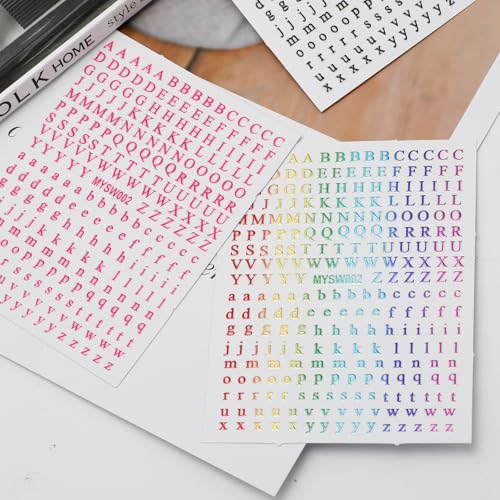CIZITBE 12 Sheets Letter Nail Art Stickers Self-Adhesive Alphabet Decals