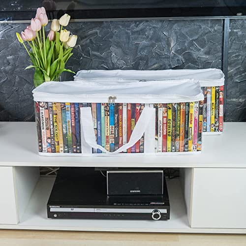DVD Storage Bag - Clear PVC Organizer for 40 Cases with Dividers