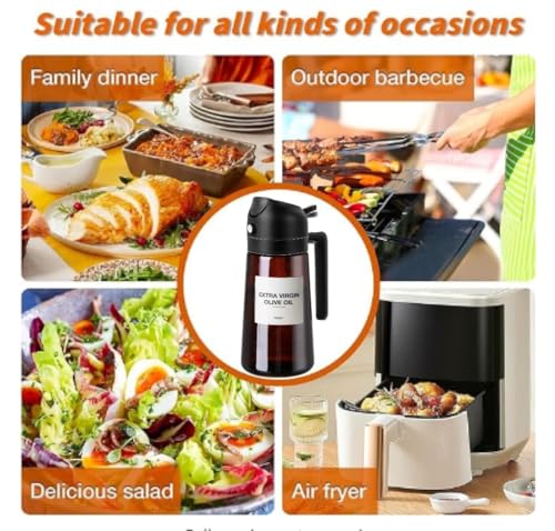 Zwzjheng 2-in-1 Olive Oil Dispenser & Spray Bottle, 16oz