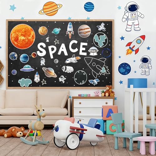 25 Outer Space Refrigerator Magnets - Astronauts & Planets Decor