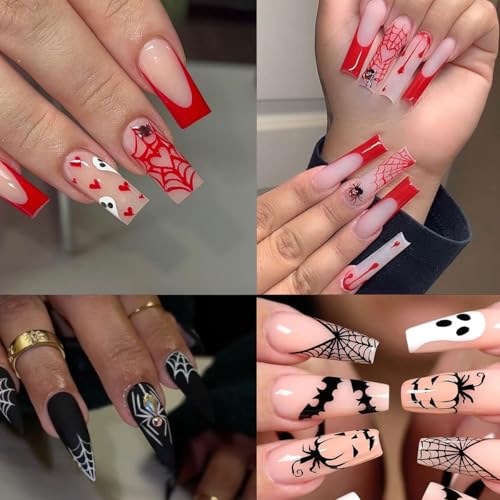 Halloween Nail Art Stickers Gothic Ghost Spider Web Decals