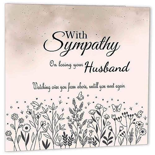 Purple Fox Condolence Card - Sympathy Card for Husband