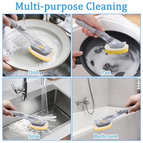 Logohu 8-Pack Dish Wand Sponge Refills Compatible with Scrub Daddy - Non-Scratch Kitchen Scrubber Heads