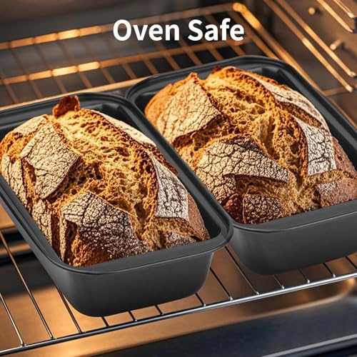 Novery 2-Piece 8" x 4" Non-Stick Carbon Steel Loaf Bread Baking Pans