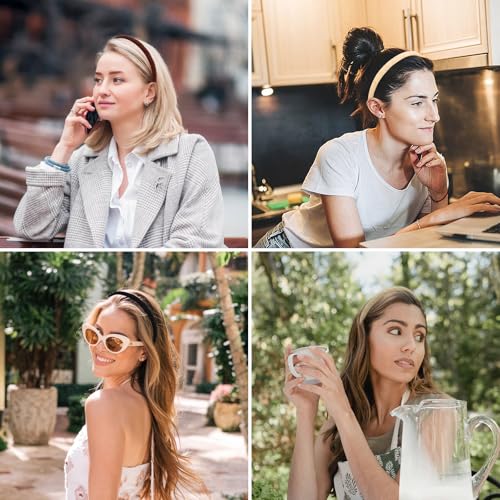 WHAVEL Thin Fabric Headbands for Women 5-Pack Non-Slip Hair Bands