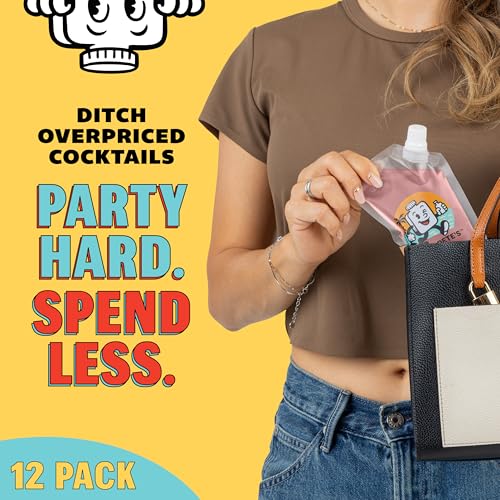 GoPong Sneaky Pete's 12 Pack Reusable Discreet Liquor Flasks - 8 oz