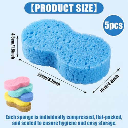5 Pack Large Car Wash Sponges - Extra Thick & Gentle Cleaning