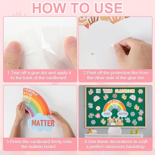 Rainbow Classroom Bulletin Board Decorations - 30Pcs Inspirational Cutouts
